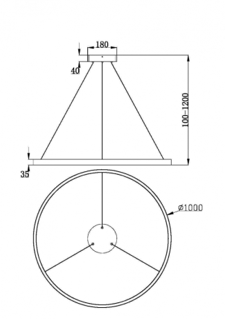 Подвесной светильник Maytoni MOD058PL-L54BK Rim 