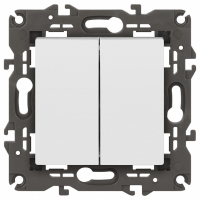 Переключатель двухклавишный без рамки Эра Эра Elegance 14-1106-01