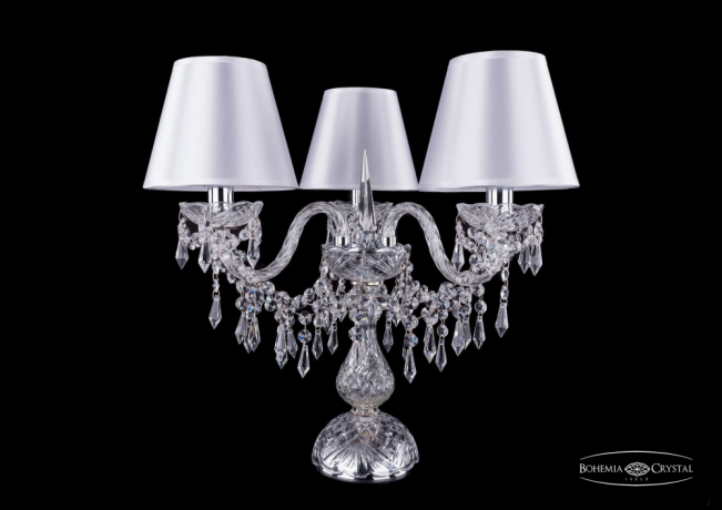 1403L/3/141-39/Ni/SH21-160 Настольная лампа Bohemia Ivele Crystal 