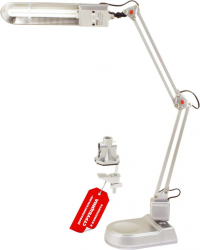 KD-017A C03 серебро Настольный светильник с двойным креплением Camelion 3278