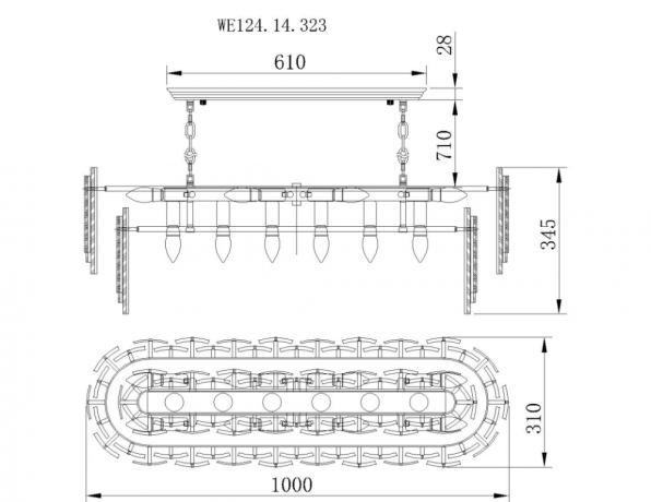 Подвесная люстра Agati Wertmark WE124.14.323 