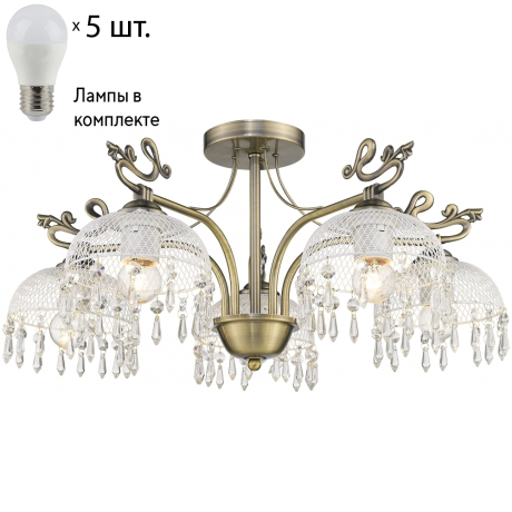 Потолочная люстра с лампочками Velante 733-507-05+Lamps 
