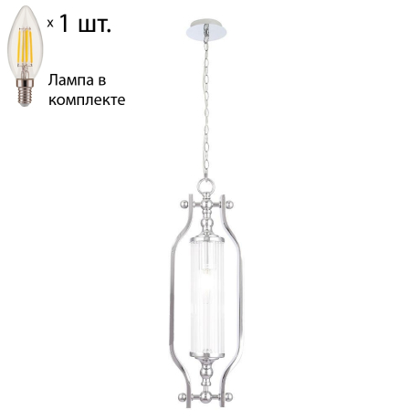 Подвесной светильник с лампочкой CRYSTAL LUX Tomas SP1 Chrome+Lamps 