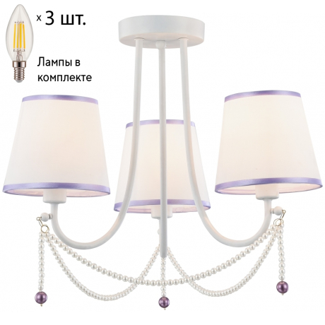 Потолочная люстра с лампочками Velante 314-007-03+Lamps E14 Свеча 