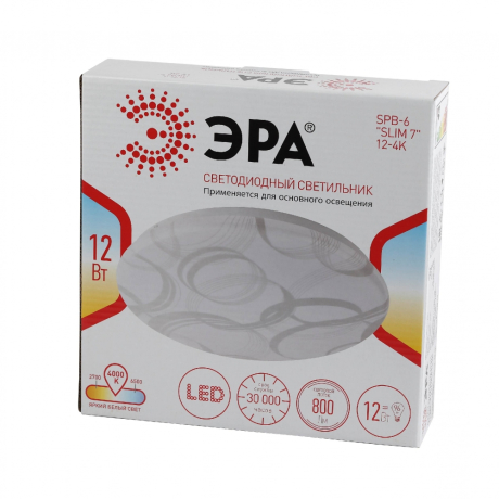 Потолочный светодиодный светильник ЭРА SPB-6-slim 7-24-4K Б0043837 