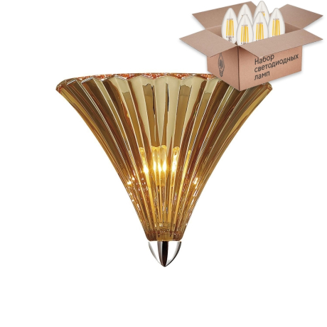 Настенный светильник с лампочкой Favourite Iris 1697-1W+Lamps E14 Свеча 