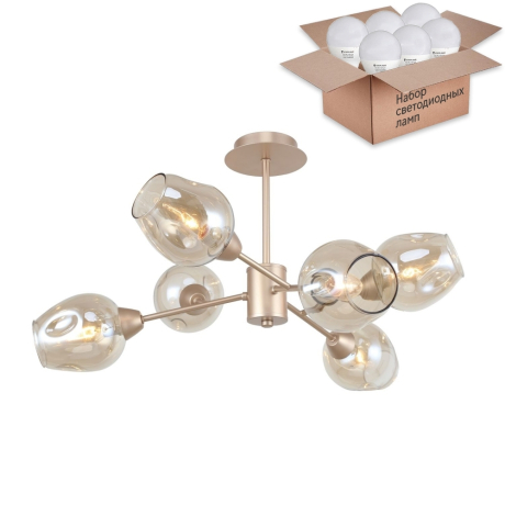 Люстра на штанге F-Promo Tilda с лампочками 2658-6U+Lamps E14 P45 