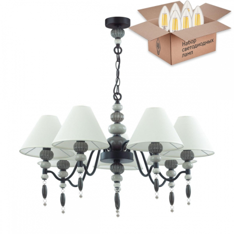 Подвесная люстра Odeon Sochi с лампочками 4896/7+Lamps E14 Свеча 