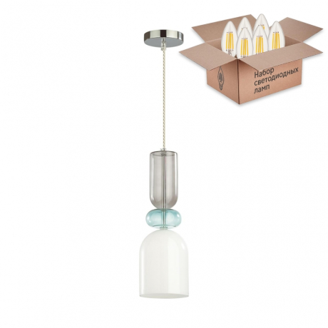 Подвесной светильник с лампочкой Lumion Gillian 5235/1+Lamps Е27 Свеча 