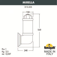 Светильник уличный настенный Fumagalli MIRELLA  D15.505.000.LYE27