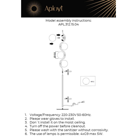 Торшер Aployt Jagna APL.312.15.04 