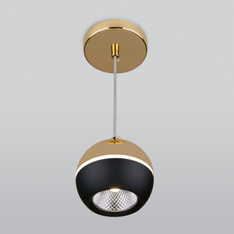 Подвесной светодиодный светильник Elektrostandard DLS023 9W 4200K черный/золото (a047804) 