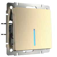 Выключатель одноклавишный с подсветкой (шампань рифленый) Werkel W1110110