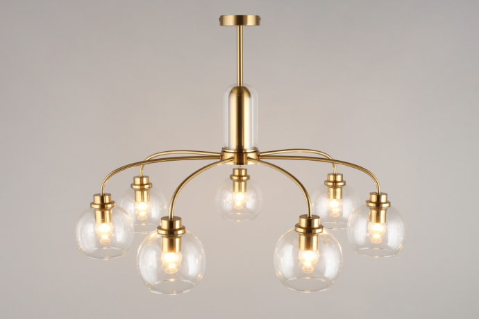 Люстра на штанге с лампочками Omnilux OML-68107-07+Lamps 