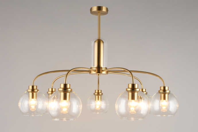 Люстра на штанге с лампочками Omnilux OML-68107-07+Lamps 