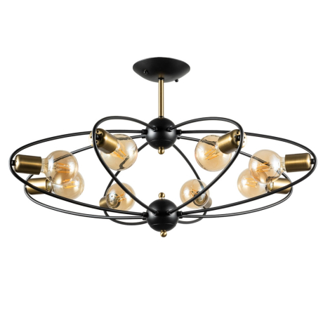 Люстра на штанге Arte lamp Glasgow с поддержкой Алиса A1963PL-8BK-A 