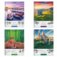 Нарушена упаковка!  <319647> Тетрадь А4, 80 л., BRAUBERG, гребень, клетка, обложка твердая, "Nature", 404054 (404054)