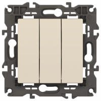 Выключатель трехклавишный без рамки Эра Эра Elegance 14-1107-02