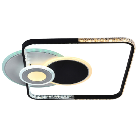 Светодиодная диммируемая люстра с ПДУ Profit Light 8292 WHT+BLK 108W+8W RGB 