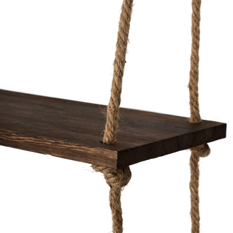 Витринный образец!  <303220> Полка на канатах Tivat, 2 яруса 40*20, толщина 1,5 см Qwerty 720037 