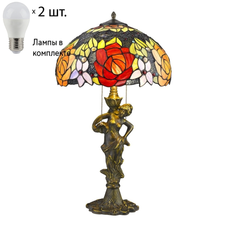 Настольная лампа с лампочками Velante 828-804-02+Lamps E27 P45 
