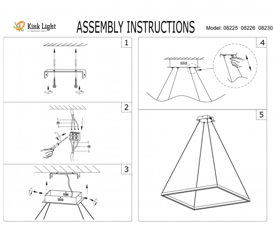 08225,01(4000K) Подвесной светодиодный светильник Kink Light Альтис 