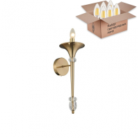 Бра Crystal Lux с лампочкой Miracle AP1 Bronze+Lamps E14 Свеча