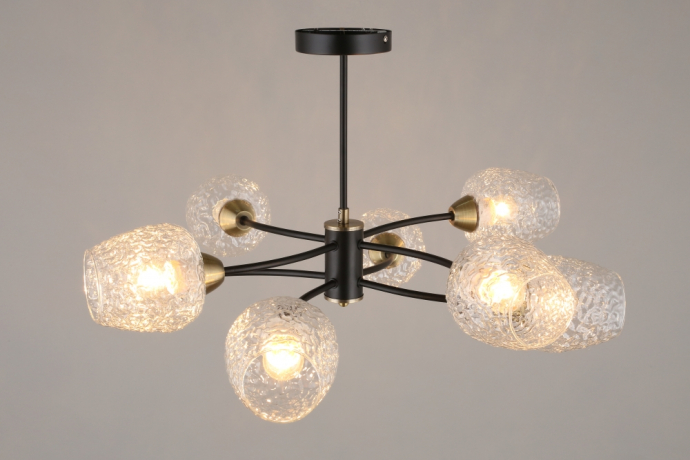 Люстра на штанге с лампочками Omnilux OML-67807-08+Lamps 