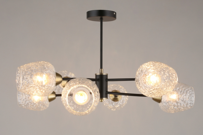 Люстра на штанге с лампочками Omnilux OML-67807-08+Lamps 