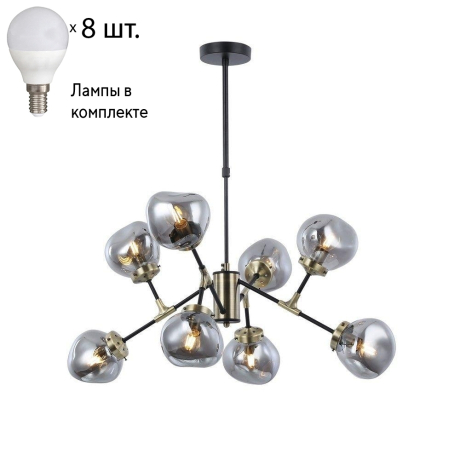 Люстра на штанге с лампочками Omnilux OML-95207-08+Lamps 