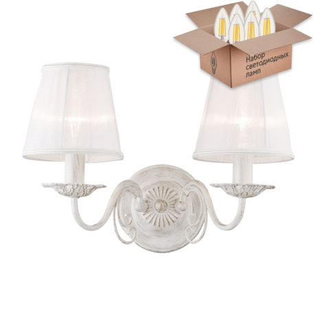 Бра с лампочками Favourite Malta 1730-2W+Lamps E14 Свеча 