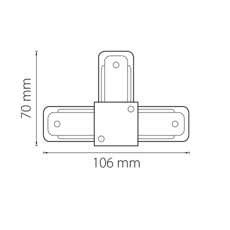 Однофазный T-образный соединитель для шинопровода Barra Lightstar 502137 