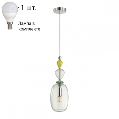 Подвесной светильник Odeon Light Bizet с лампочкой 4893/1B+Lamps E14 P45 