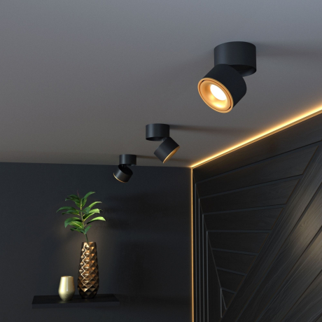 Накладной светодиодный светильник Elektrostandard DLR031 15W 4200K 3100 черный матовый/золото (a050528) 