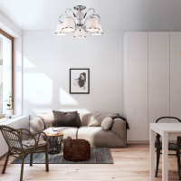 60088/5 хром хром Потолочная люстра с абажурами Eurosvet Tessa