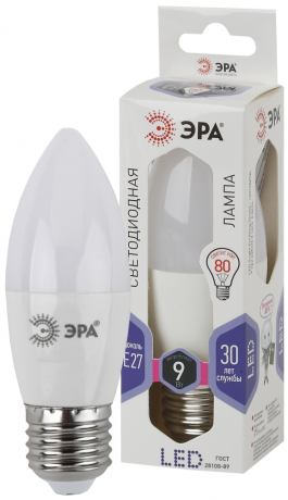 Лампа светодиодная ЭРА E27 9W 6000K матовая LED B35-9W-860-E27 Б0031410 