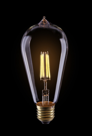 Лампа светодиодная диммируемая 7016 Колба светодиодный лофт CLEAR ST64 4W Е27 2800К VG10-ST64Cwarm4W Voltega 