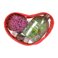 Витринный образец!  <348437> Подарочный набор ''От чистого сердца'' 3 предмета (мочалка, мыло, соль для ванны) Банные штучки 33524