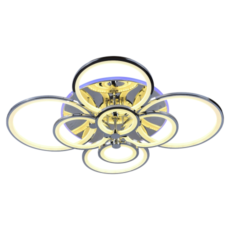 Светодиодная диммируемая люстра с ПДУ Profit Light 8077/8 CHR 256W+11W RGB 