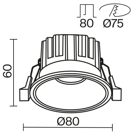 Встраиваемый светильник Technical DL058-12W-DTW-B Round 