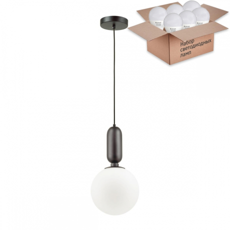 Подвесной светильник с лампочкой Odeon Light Okia 4668/1+Lamps E27 P45 