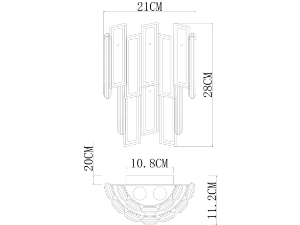 Светильник настенный с лампочками DIVINARE 3512/02 AP-3+Lamps 
