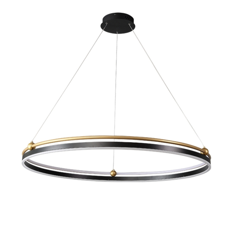 Подвесная диммируемая люстра с пультом ДУ Crystal Lux FERNANDO SP88W LED BLACK/GOLD 