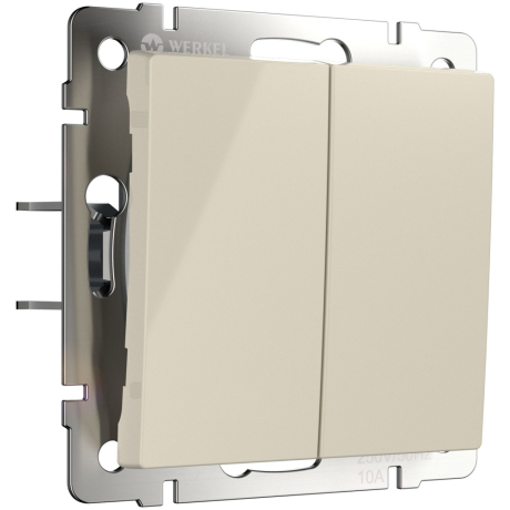 Выключатель двухклавишный с самовозвратом (слоновая кость) W1122403 Werkel 