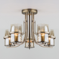 Нарушена упаковка!  <176995> 60085/5 античная бронза античная бронза Потолочная люстра со стеклянными плафонами Eurosvet Coppa