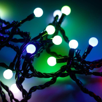 5м. Уличная гирлянда шарики RGB Ardecoled 230V ARD-Ball-Classic-D13-5000-Black-50Led RGB (25567)