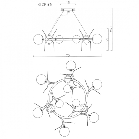 Кольцевая люстра Matisse R D70 ImperiumLoft MATISSE-R01 (167236-26) 