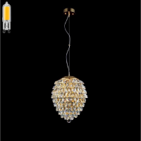 Подвесной светильник с лампочками CRYSTAL LUX CHARME SP4 GOLD/TRANSPARENT+Lamps