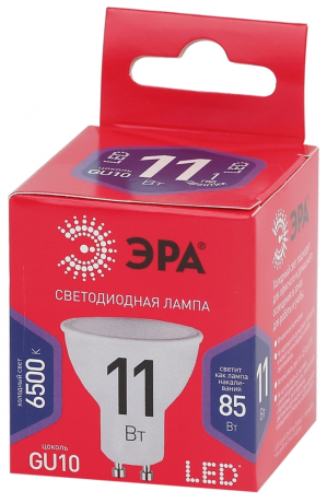 Лампа светодиодная ЭРА GU10 11W 6500K матовая MR16-11W-865-GU10 R Б0045346 