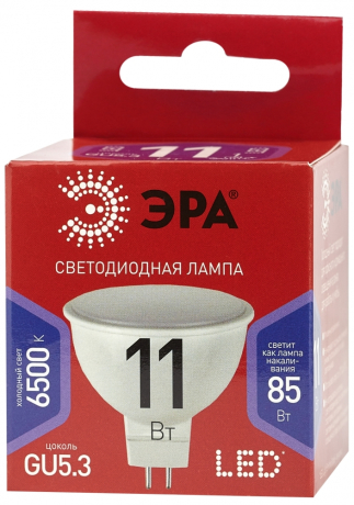 Лампа светодиодная ЭРА GU5.3 11W 6500K матовая LED MR16-11W-865-GU5.3 R Б0045347 